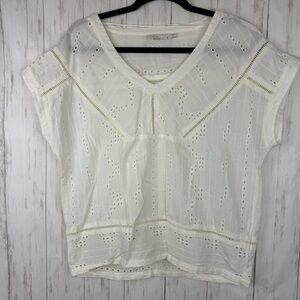 Prana white crochet top Small